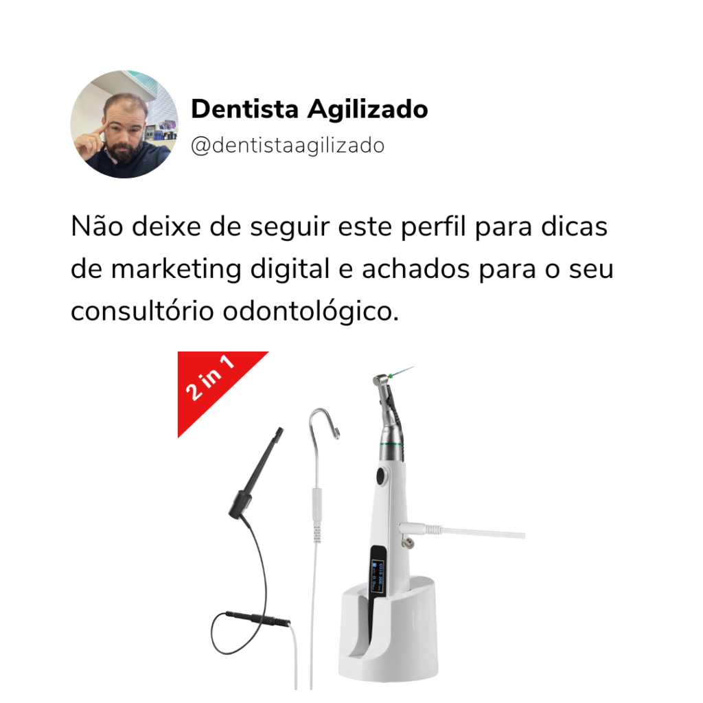 Acesse Dentista agilizado no instagram